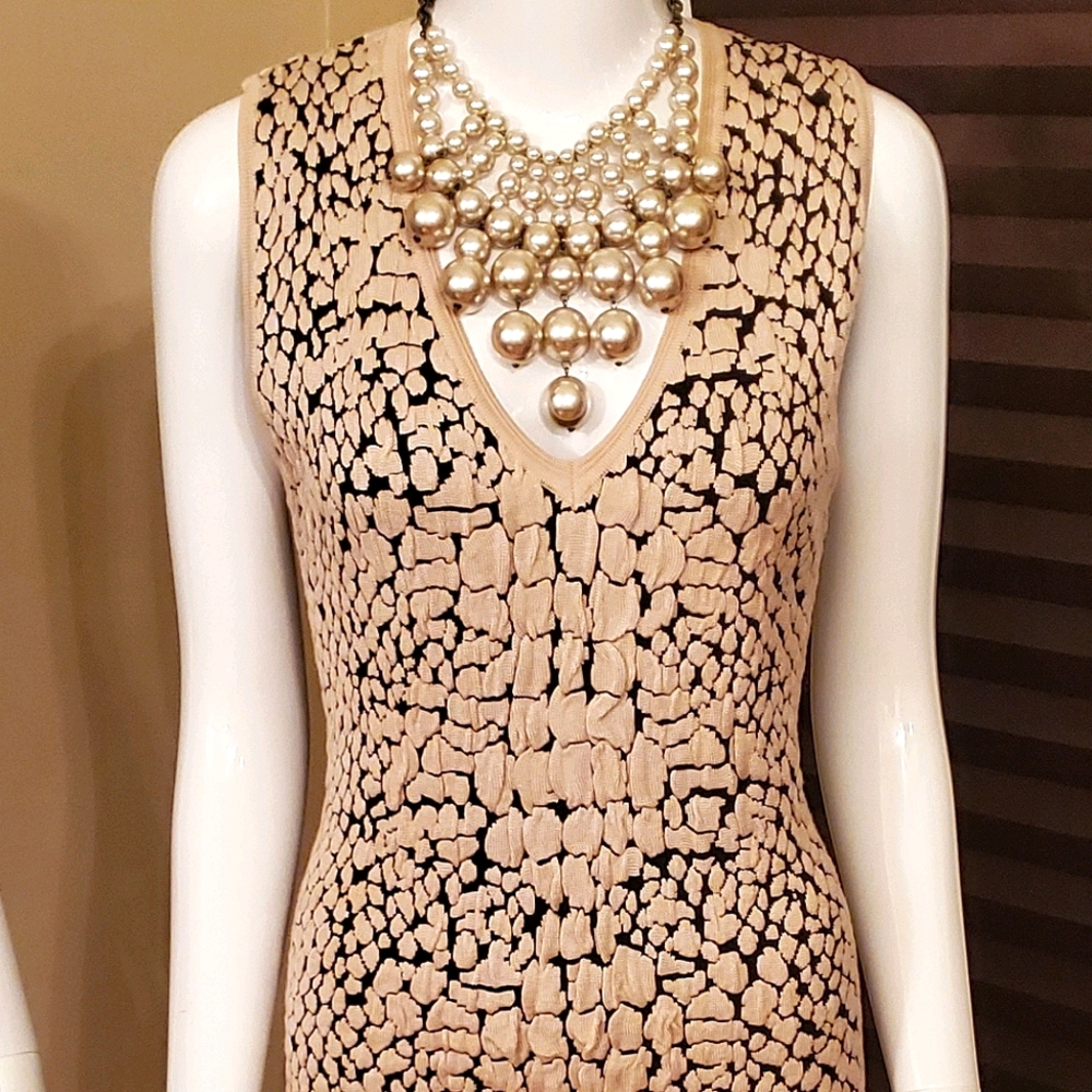 Anthropology Sioni Black and Tan Dress, Size L